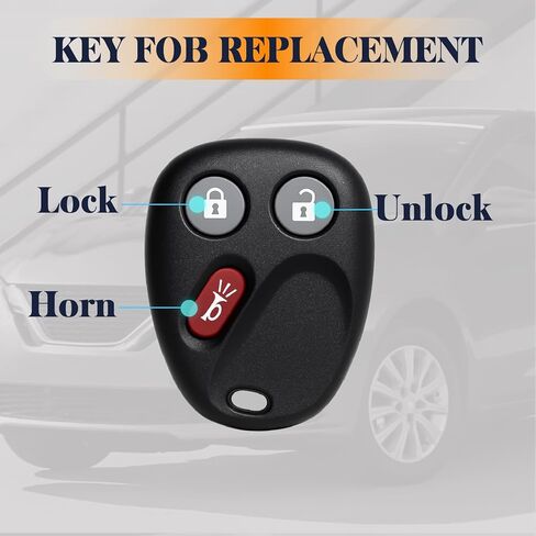 Keyless Entry Car Key Fob Replacement for 2003-2007 Chevy Chevrolet Silverado Tahoe Avalanche Equinox SSR Suburban/GMC Sierra Yukon/Cadillac Escalade/Hummer H2 for LHJ011 (2 Pack) in Saudi Arabia