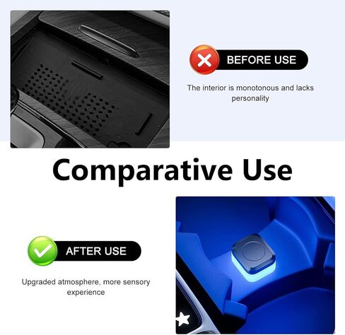 4 PCS Car Interior USB LED Lights, Atmosphere Soft Glow Mood Lamp Kit, Portable Square Decorative Night Light, Plug and Play Interior Accessory for Car & Home & Office (Blue) in Saudi Arabia