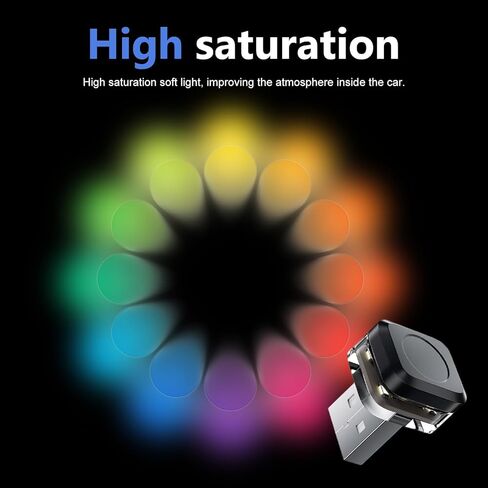 4 PCS Car Interior USB LED Lights, Atmosphere Soft Glow Mood Lamp Kit, Portable Square Decorative Night Light, Plug and Play Interior Accessory for Car & Home & Office (Blue) in Saudi Arabia