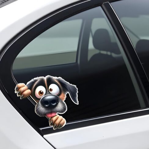 Funny Dog Car Sticker, Waterproof Cartoon Window Decals, 2-Pack for Cars, SUVs, Vans, Laptops, Decorative Vehicle Stickers c063 in Saudi Arabia