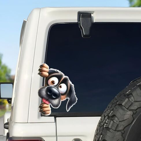Funny Dog Car Sticker, Waterproof Cartoon Window Decals, 2-Pack for Cars, SUVs, Vans, Laptops, Decorative Vehicle Stickers c063 in Saudi Arabia
