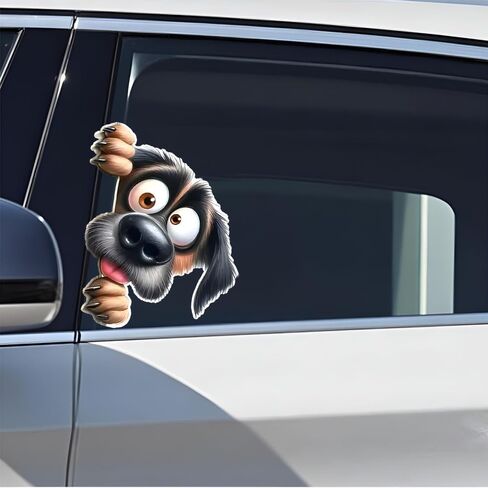 Funny Dog Car Sticker, Waterproof Cartoon Window Decals, 2-Pack for Cars, SUVs, Vans, Laptops, Decorative Vehicle Stickers c063 in Saudi Arabia