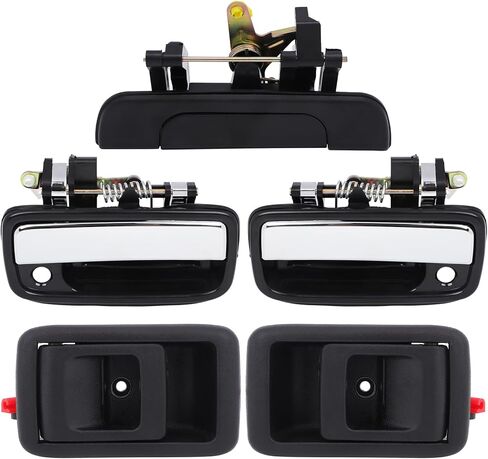 LUJUNTEC Exterior Interior+Tailgate Door Handles,Front Rear Door Handles Driver Left Passenger Right Side,Replacement for 1995-2004 for Toyota for Tacoma,5pcs Balck/Chrome Handles Replace in Kuwait