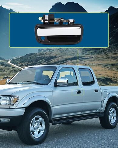 LUJUNTEC Exterior Interior+Tailgate Door Handles,Front Rear Door Handles Driver Left Passenger Right Side,Replacement for 1995-2004 for Toyota for Tacoma,5pcs Balck/Chrome Handles Replace in Kuwait