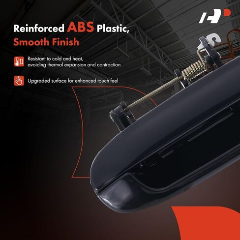 A-Premium Rear Left Driver Side Exterior Door Handle Compatible with Chevrolet Trailblazer 2002-2009 & GMC Envoy & Buick Rainier & Saab 9-7x & Isuzu Ascender & Oldsmobile Bravada, Smooth Black in Kuwait