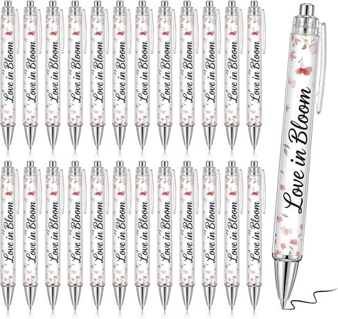 Tenceur 24 Pcs Love in Bloom Bridal Shower Ballpoint Pens Bulk Wildflower Wedding Shower Pen Gift for Mr and Mrs Floral Engagement Wedding Bachelorette Party Decor Supplies in Kuwait