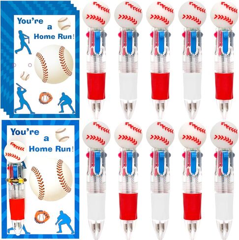 Mepmela Baseball Team Gifts for Players, 24 Pack Multicolor Pens with Motivational Cards, Baseball Party Favors Goodie Bag Fillers End of Season Team Gifts Summer Camp Rewards in Saudi Arabia