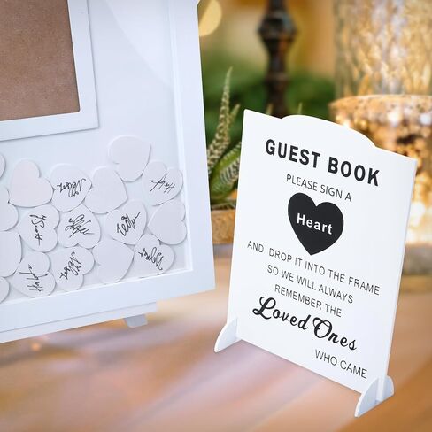 Othran Wedding Guest Book, Wedding Guest Book Alternative with Wooden Hearts, Guest Book Wedding Reception Wedding Book for Guests for Wedding Anniversary Baby Shower Birthday Party in Saudi Arabia