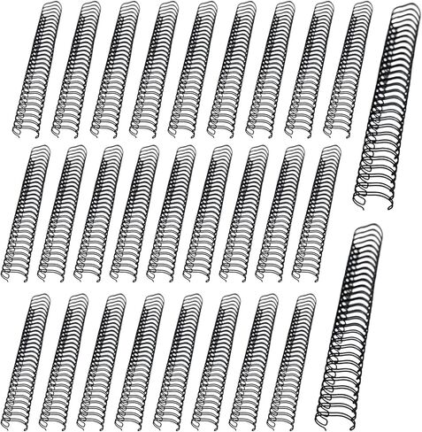 100 Pcs Black 34-Hole Twin-Loop Binding Wire, 9/16 in 14.3mm, 3:1 Pitch Dual Coil Spines for Notebooks Calendars Documents, Holds About 120 A4 Paper in Saudi Arabia