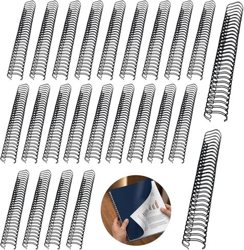 100 Pcs Black 34-Hole Twin-Loop Binding Wire, 9/16 in 14.3mm, 3:1 Pitch Dual Coil Spines for Notebooks Calendars Documents, Holds About 120 A4 Paper in Saudi Arabia