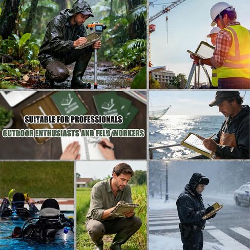 7Pcs Waterproof Tactical Notebooks Set with Zippered Notebook Cover, A5 Write in the Rain Notebook, 500 Pages All Weather Notepad with Pen and Padfolio Ring Binder for Military Outdoor in Saudi Arabia