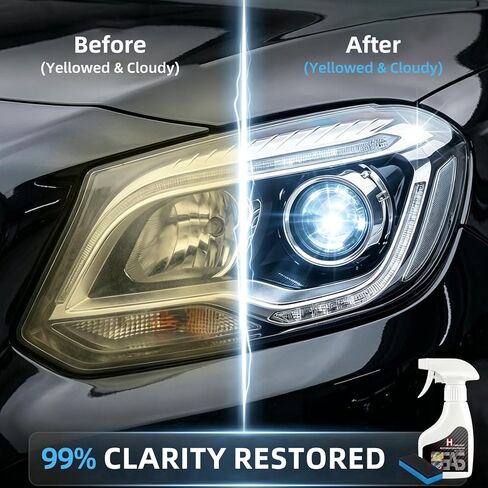 Headlight Restoration Kit, Car Headlight Cleaner & Polish, Oxidation & Yellowing Remover, DIY Coating Solution, 6 fl. oz in Saudi Arabia