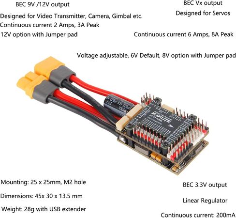 HolyBro Kakute H743 Wing INAV Ardupilot Flight Controller Advanced 3-8S LiPo Compatible, Dual Firmware Support for RC Airplane, Fixed-Wing Drones & DIY Projects (With Pin Header, Professional Grade) in Kuwait