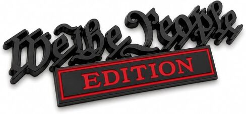 We The People Edition Car Emblem, 3D Zinc Alloy Patriotic Auto Badge Decal for Truck SUV Fender Tailgate Body, 5.04 x 1.57 in, 1 Pack (Chrome/Red) in Kuwait