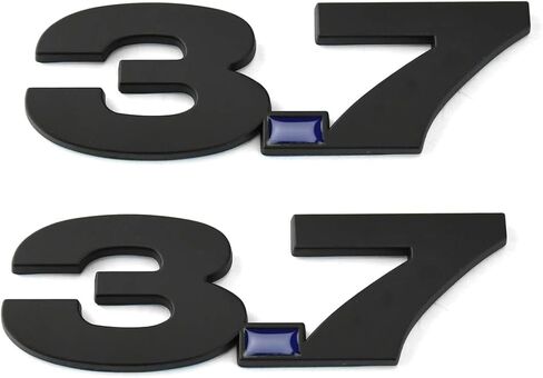 2pcs 3.7 Side Emblems Badge 3D Decal Sticker Replacement for Mustang V6 3.7L Cyclone (Black Red) in Saudi Arabia