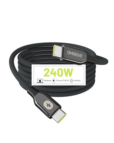 Silicone USB C to USB C Cable 6FT, 240W Fast Charging Cord, Green in Kuwait