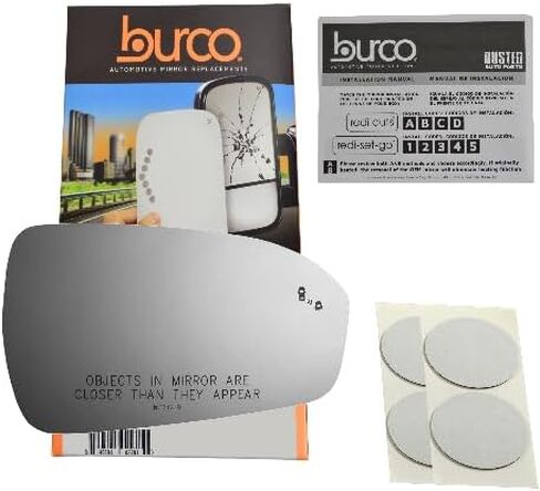 burco 5742B عدسة زجاجية مرآة بديلة لجانب الركاب مع أيقونة مؤشر النقطة العمياء، بدون حامل خلفي، متوافقة مع Ford SSV Plug in Hybrid 2019-2020 in Kuwait