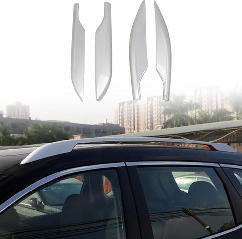 ITrims Roof Rails Rack End Cover for Nissan Rogue X-Trail 2014-2021 Exterior Car Accessories Roof Rack Cover Cap Shell Replacement ABS Silver 4PCS(Only fit for JP-Made Original Factory Luggage Rack) in Kuwait