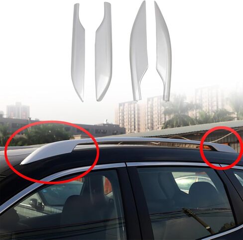 ITrims Roof Rails Rack End Cover for Nissan Rogue X-Trail 2014-2021 Exterior Car Accessories Roof Rack Cover Cap Shell Replacement ABS Silver 4PCS(Only fit for JP-Made Original Factory Luggage Rack) in Kuwait