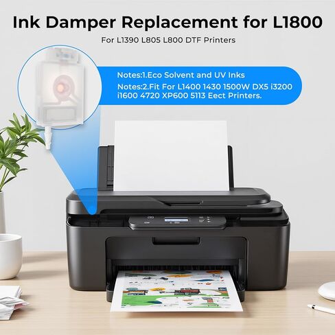 4 قطع بديلة لمخمد الحبر لطابعات L1390 L1800 L800 L805 XP600 DTF، مناسبة لطابعة i3200 i1600 4720 5113 النافثة للحبر، ملحقات خرطوشة الطابعة المطورة in Kuwait