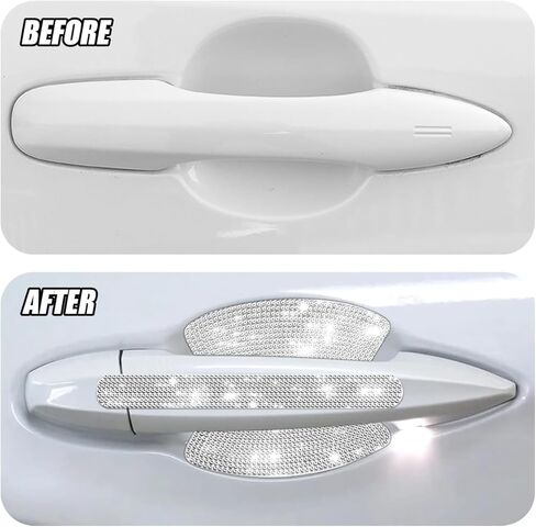 8PCS Bling Car Door Handle Decal, Bling Rhinestones Auto Door Handle Scratch Protector Stickers, Vehicle Exterior Shiny Sticker Decor Accessories, Universal for SUV, Truck, RV in Saudi Arabia