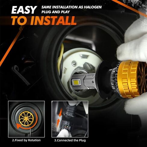 Compatible For Jeep Compass 2011-2021 High Low Beam Lights Bulbs, 30000LM 800% Brightness Light Bulbs, 6000K White, With Fan, Canbus Ready, 50000+ Hours Lifespan, Plug and Play, Pack of 4 in Kuwait