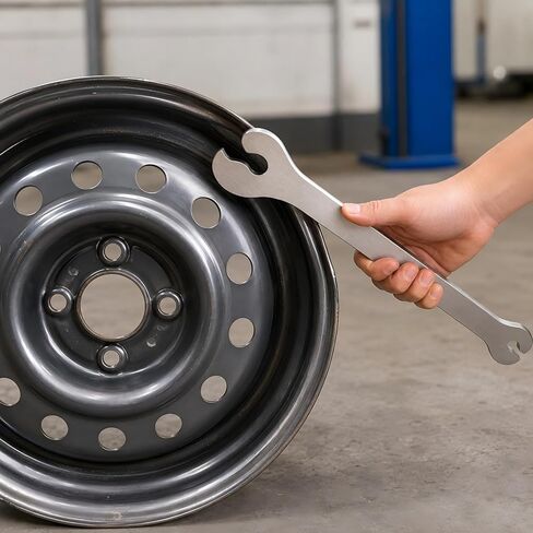 Stainless Steel Wheel Rim Repair Wrench Tool with Special Jaw Radius, Heavy Duty Wheel Rim Straightener for Steel Automotive Wheels Only, Prevents Creasing or Cracking in Saudi Arabia