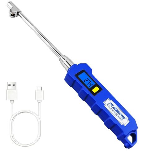Rechargeable Digital Tire Pressure Gauge, Heavy-Duty Dual-Head Tire Gauge, USB-C Fast Charging, Backlit Display, LED Light, 4 Unit Switching, for Trucks, Motorhomes, Cars, and Motorcycles in Saudi Arabia
