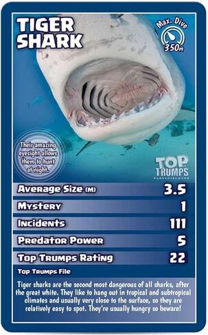 لعبة بطاقات Top Trumps Sharks - ألعاب تعليمية عائلية للأطفال والكبار لأكثر من لاعبين - ألعاب حرب الأطفال للعائلات من 6 أطفال فما فوق in Kuwait