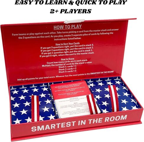 Smartest in THE Room Trivia Card Game for Adults & Families with 450 Fun Questions, Ideal for Travel, Families, Game Night in Saudi Arabia