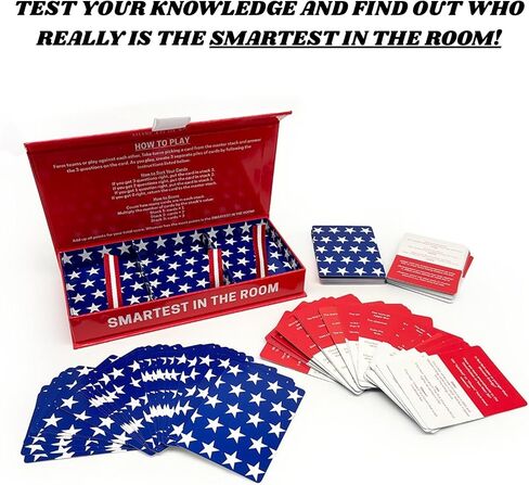 Smartest in THE Room Trivia Card Game for Adults & Families with 450 Fun Questions, Ideal for Travel, Families, Game Night in Saudi Arabia