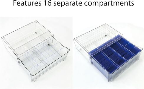 Acrylic Trading Card Storage Box, Can Hold 560 Top Loaders Or 2500 MTG Cards, Sixteen Compartments, Suitable for MTG, PTCG, YGO, Sports Cards. in Saudi Arabia