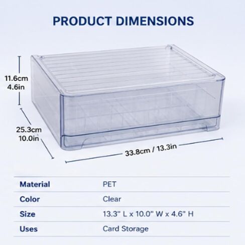 Acrylic Trading Card Storage Box, Can Hold 560 Top Loaders Or 2500 MTG Cards, Sixteen Compartments, Suitable for MTG, PTCG, YGO, Sports Cards. in Saudi Arabia