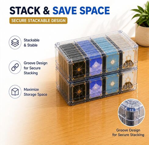 Acrylic Trading Card Storage Box, Can Hold 560 Top Loaders Or 2500 MTG Cards, Sixteen Compartments, Suitable for MTG, PTCG, YGO, Sports Cards. in Saudi Arabia