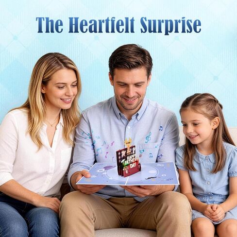 Leopong Father's Day Pop Up Card, Musical & LED Lighted 3D Toolbox,Unique Greeting Gift for Dad/Husband in Saudi Arabia