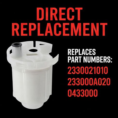 Fuel Filter 2330021010 Compatible with Toyota Camry Corolla Highlander Avalon Lexus ES RX GS IS LS Scion Replaces 233000A020 0433000 in Saudi Arabia