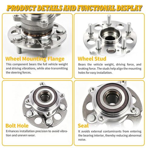 Single Rear Wheel Hub & Bearing Assembly Compatible with RD-X 2007-2012 RD-X AWD 2017-2018 CR-V 4WD 2007-2011 512345 in Kuwait