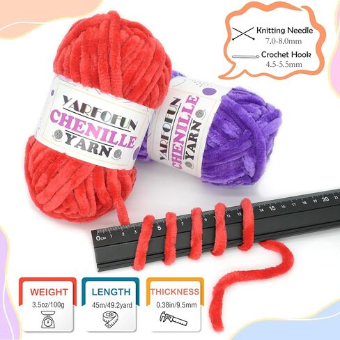 Velvet Chenille Yarn for Crocheting,Rainbow Fluffy Velvet Plush Thick Soft Chunky Chenille Baby Blanket Yarn for Crocheting Knitting Beginners 100g/49.2yd（Black White Grey） in Saudi Arabia