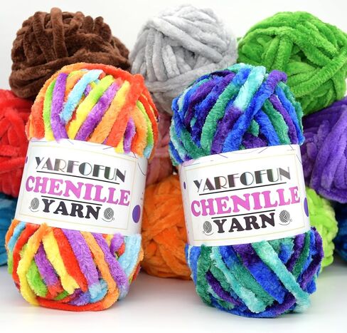 Velvet Chenille Yarn for Crocheting,Rainbow Fluffy Velvet Plush Thick Soft Chunky Chenille Baby Blanket Yarn for Crocheting Knitting Beginners 100g/49.2yd（Black White Grey） in Saudi Arabia