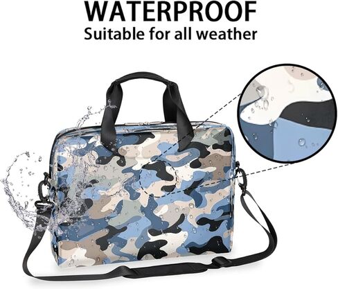 Laptop Bag Blue Grey Black Camo Print Laptop Case Sleeve Messenger Bags with Shoulder Strap Briefcase for Laptop 13 14 14.5 15.6 16 in in Saudi Arabia
