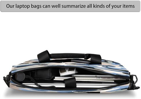 Laptop Bag Blue Grey Black Camo Print Laptop Case Sleeve Messenger Bags with Shoulder Strap Briefcase for Laptop 13 14 14.5 15.6 16 in in Saudi Arabia