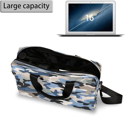 Laptop Bag Blue Grey Black Camo Print Laptop Case Sleeve Messenger Bags with Shoulder Strap Briefcase for Laptop 13 14 14.5 15.6 16 in in Saudi Arabia