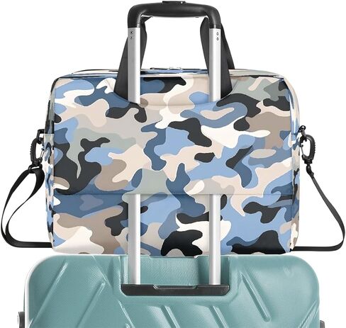 Laptop Bag Blue Grey Black Camo Print Laptop Case Sleeve Messenger Bags with Shoulder Strap Briefcase for Laptop 13 14 14.5 15.6 16 in in Saudi Arabia