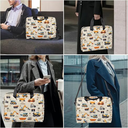 Laptop Bag Cartoon Construction Trucks Diggers Laptop Case Sleeve Messenger Bags with Shoulder Strap Briefcase for Laptop 13 14 14.5 15.6 16 in in Saudi Arabia