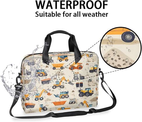 Laptop Bag Cartoon Construction Trucks Diggers Laptop Case Sleeve Messenger Bags with Shoulder Strap Briefcase for Laptop 13 14 14.5 15.6 16 in in Saudi Arabia