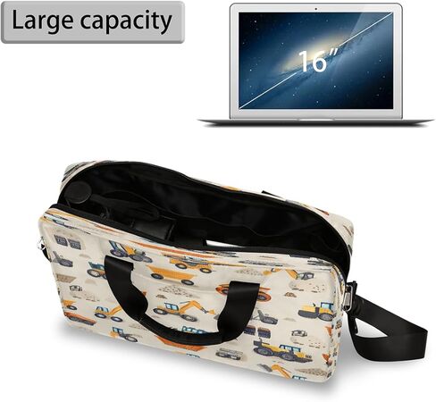 Laptop Bag Cartoon Construction Trucks Diggers Laptop Case Sleeve Messenger Bags with Shoulder Strap Briefcase for Laptop 13 14 14.5 15.6 16 in in Saudi Arabia