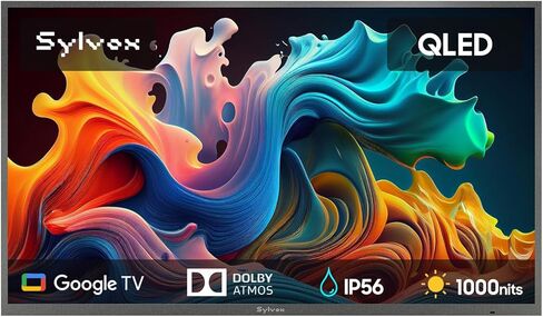 SYLVOX Outdoor TV, 43'' QLED Smart TV, IP55 Waterproof, Dolby Atmos HDR 10, Voice Remote,1000nits Weatherproof Television, Chromecast Built-in for Deck, Patio or Garden(Deck Pro QLED 2.0) in Saudi Arabia
