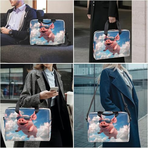 Laptop Bag Cartoon Flying Pig Piggy Laptop Case Sleeve Messenger Bags with Shoulder Strap Briefcase for Laptop 13 14 14.5 15.6 16 in in Saudi Arabia