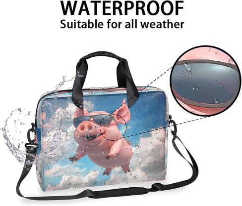 Laptop Bag Cartoon Flying Pig Piggy Laptop Case Sleeve Messenger Bags with Shoulder Strap Briefcase for Laptop 13 14 14.5 15.6 16 in in Saudi Arabia