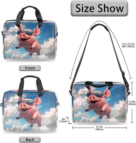 Laptop Bag Cartoon Flying Pig Piggy Laptop Case Sleeve Messenger Bags with Shoulder Strap Briefcase for Laptop 13 14 14.5 15.6 16 in in Saudi Arabia